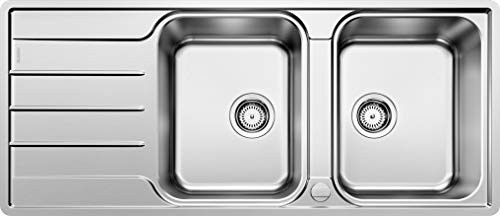 BLANCO Lemis 8 S-IF - double sink for the kitchen for 80 cm wide vanity units - stainless steel - with IF flat rim - 523037
