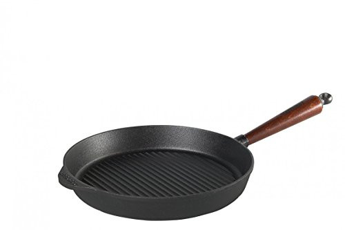 Skeppshult 28er Grill pan of cast iron with wooden handle - Made in Sweden