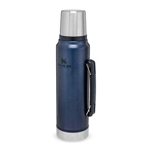 Stanley Classic Legendary Bottle 1 liter 1.1QT Nightfall - stainless steel thermos - BPA-free - Keeps hot 24 hour - cover acts as a drinking cup - Dishwasher - Lifetime Warranty