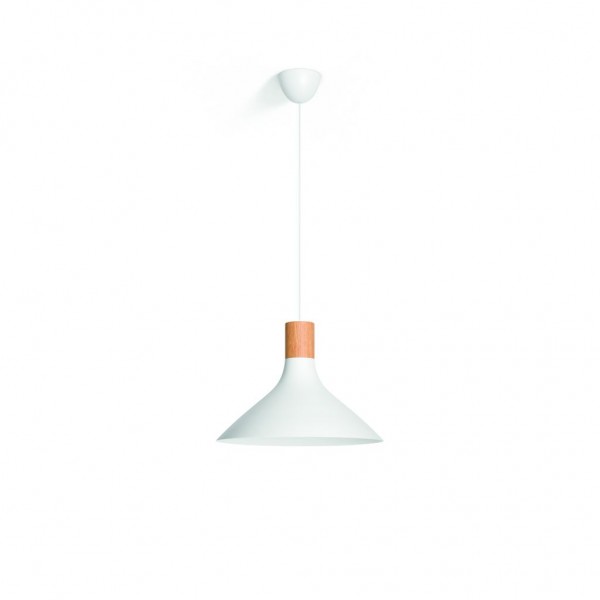 Philips myLiving lámpara colgante de luz que cuelga 4095431PN Natural Home madera blanca
