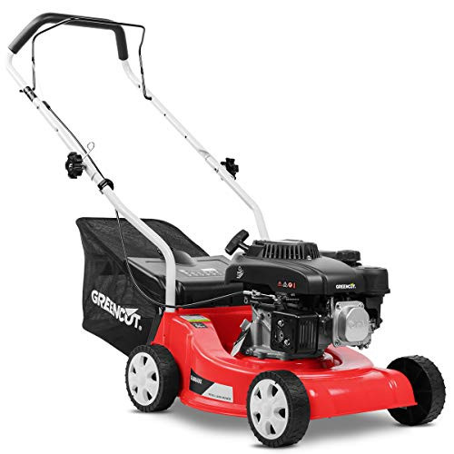 Greencut petrol lawn mower 139cc 5hp manual traction wider section of 390 mm