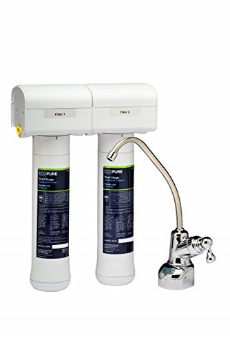 EcoPure double filtration under reduced lead Sink filter chemicals and chlorine filter system of drinking water