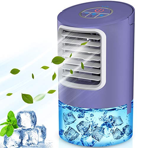 Personal Mobile air conditioners mini air cooler air conditioning water cooling 2 Timer 3 speeds 7 colors Purple Humidifier