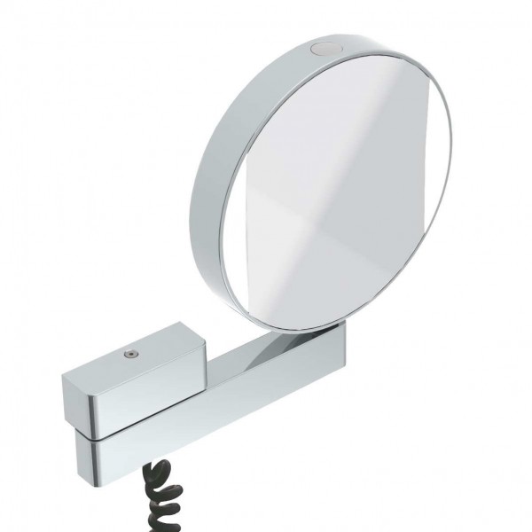 Emco LED Rasier- und Kosmetikspiegel 109506018 chrom mit Spiralkabel/Stecker