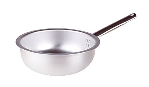 Pentole Agnelli pan for turning pasta and risotto with a pipe stem black aluminum 3 mm 28 cm silver