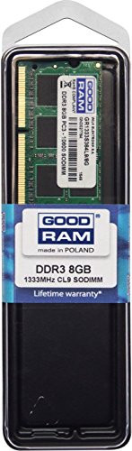 Goodram 8GB DDR3 module de mémoire SO-DIMM 1333 MHz - 1333 MHz modules de mémoire 8 GB 204 broches SO-DIMM DDR3