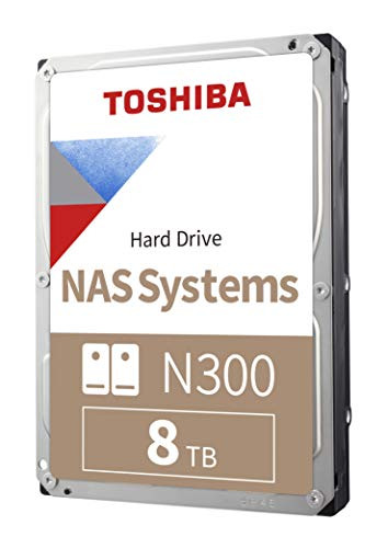 Toshiba N300 NAS 8 TB de 3,5 pulgadas disco duro interno - CMR SATA 6 GB 7200 RPM s 256 MB de caché - HDWG180XZSTA