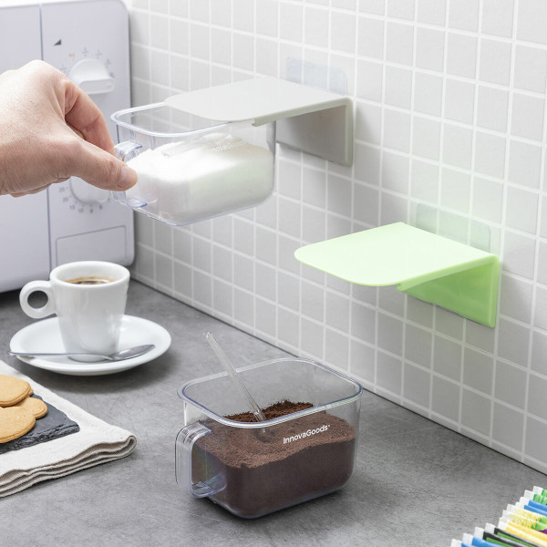 Abnehmbare selbstklebende Kochbehältnisse Handstore InnovaGoods Packung mit 2 Einheiten grün Kunstst
