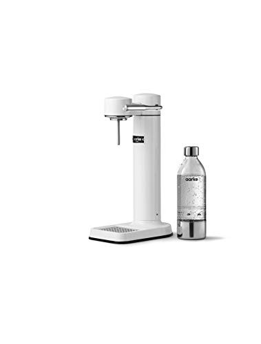 Aarke Carbonator 3 Wassersprudler mit Edelstahlgehäuse und premium PET-Flasche Weiß