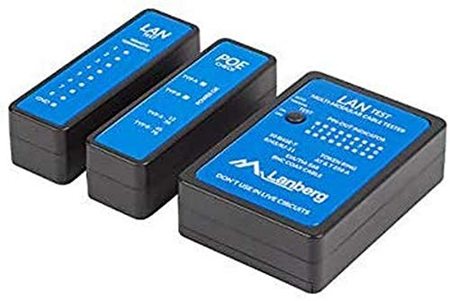 Lanberg testeur de câble réseau NT-0404 PoE Tester Noir, Bleu