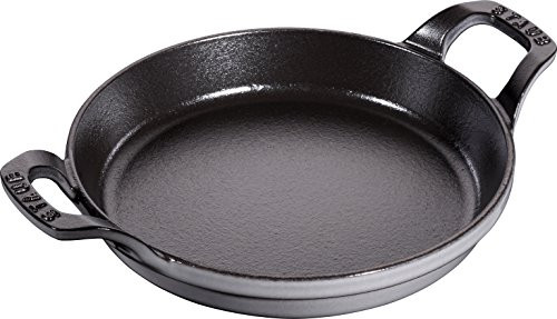 Dust stackable dish 0.75 L with matt black enamel inside the baking dish in graphite around 20 cm