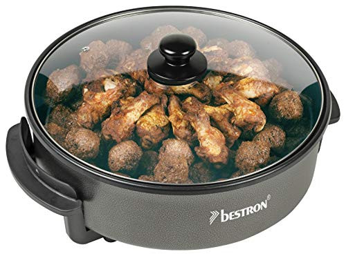 Bestron AHP1800Z Electrical party pan non-stick coated 1,500 watts XXL multifunction pan with glass lid