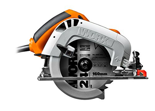 WORX WX425 circular saw 1200W - for sawing wood aluminum and steel - GehrungsschnitteEinstellbare precise cut angle Parallelanschlag160mm saw blade having 24 teeth