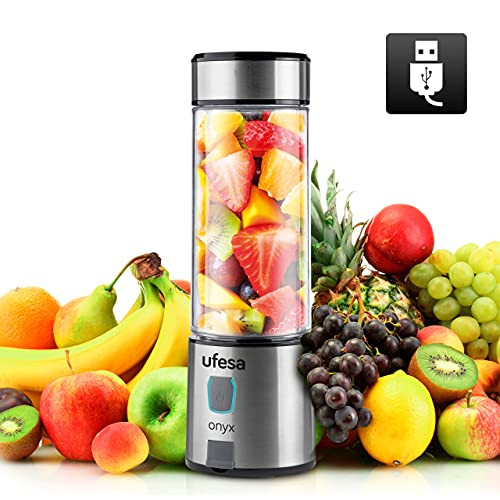 Ufesa BS2400 Onyx Wireless Portable Mixer for smoothie and shakes up to 20 treatments per charge 400 ml Tritanflasche USB charging