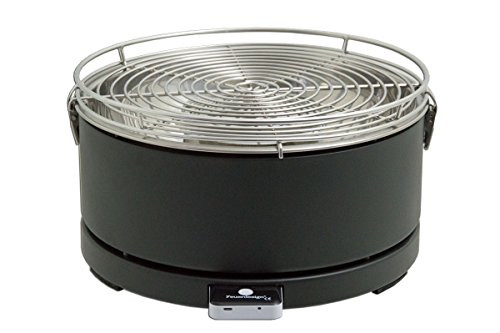 grill table design feu "Mayon" - gril à charbon anthracite avec gril du moteur du ventilateur et des pinces