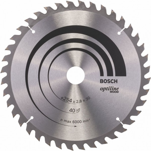 SCIE Bosch 254x30x2,8mm 40Z. OPTILINE BOIS BOSCH - 2608640443