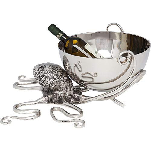 Kare Design enfriador de vino del calamar del pulpo enfriador de vino de aluminio chapado en plata