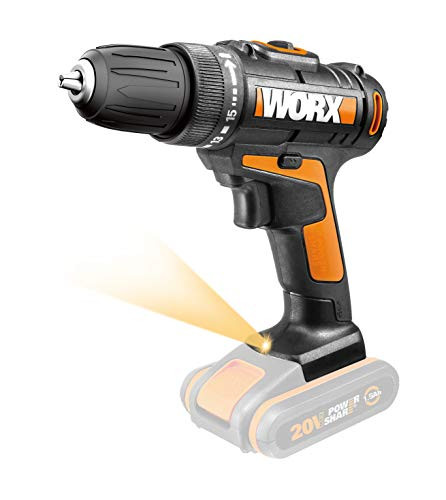 WORX WX101.9 battery drill 20VLeistungsstarker cordless drill for drilling and screwing without battery and charger