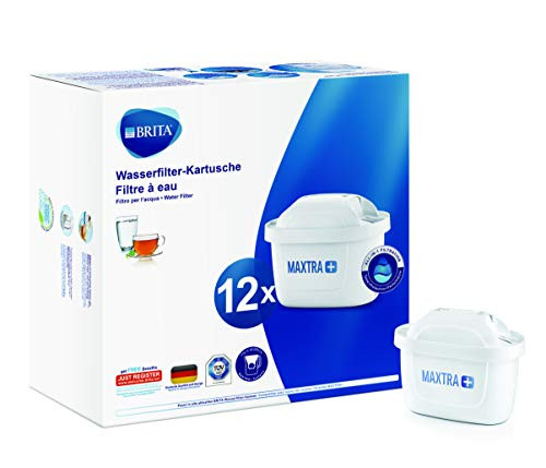 Brita waterfilter MAXTRA + 12-Pack cartridges voor alle Brita Water Filter voor het verminderen van kalk chloor smaak en storende stoffen in het leidingwater