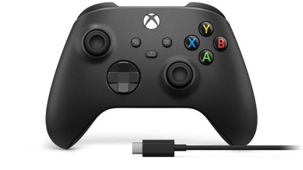 Microsoft Xbox Wireless Controller + USB-C Cable Schwarz Gamepad Analog / Digital PC Xbox One Xbox