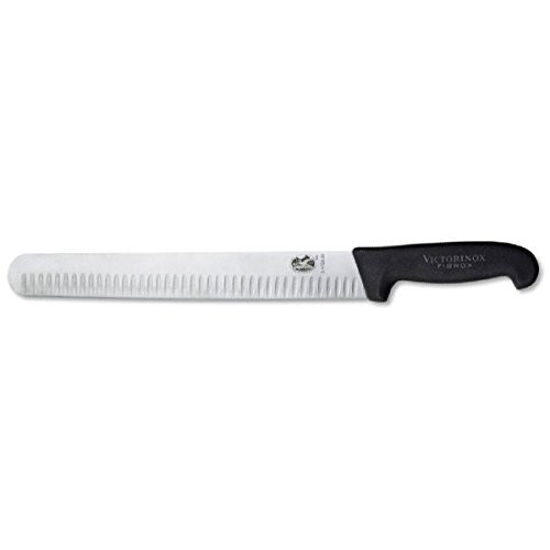 Couteau de cuisine Victorinox 30 cm couteau Slicing noir, bord creux