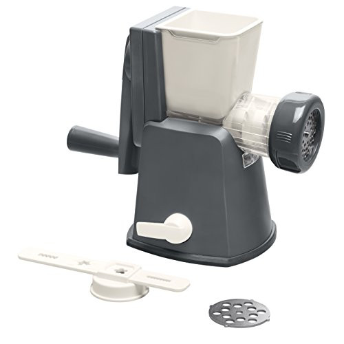 Lurch 200500 "Base & Soul" rotary grinder with two-hole diameters and biscuit pastry attachment Iron Gray White Plastic