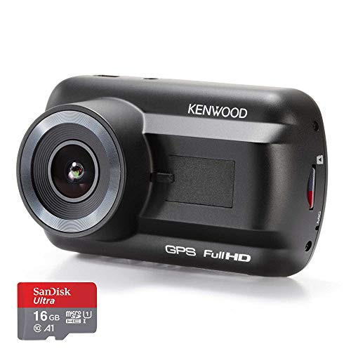 Kenwood DRV-A201 Full-HD-Dashcam mit 3-Achsen G-Sensor und GPS inkl. 16GB Micro SD-Karte