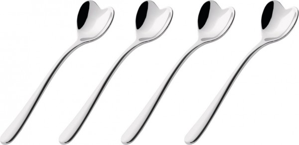 Miram M Alessi conjunto de cuatro cucharadita de acero inoxidable en forma de corazón
