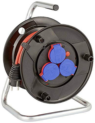 Brennenstuhl Cable reel outdoor cable drum with 20m cable in red for temporary and temporary outdoor use IP44 made of special plastic