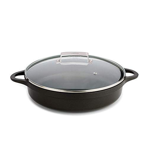 Valira 40 cm short induction Suitable saucepan with lid Black
