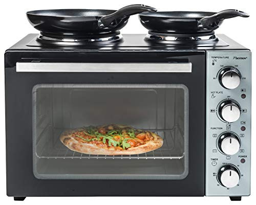 Bestron alto angolo cottura e calore inferiore con funzione di convezione a 230 ° C mini forno con piano cottura a gas