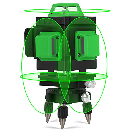 Croce laser linea verde 4D 25M 16Linien laser cross-line con il supporto e telecomando 360 ° Kraumi 4 X 360 ° Professionel Verde livello laser L'autolivellante