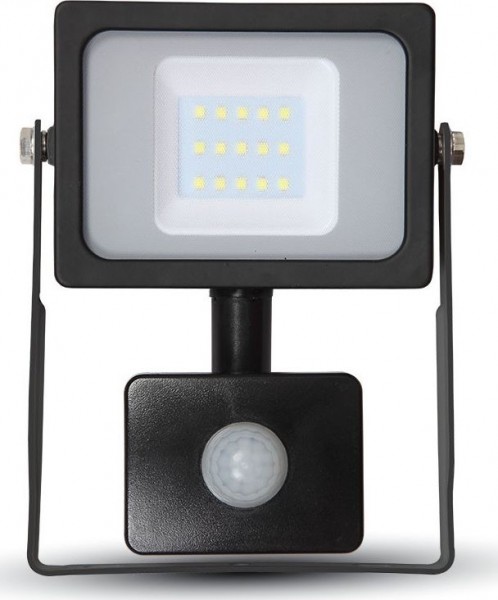 V-TAC Flutlicht Flutlicht VT-20-S 20W SMD PIR Detektor Samsung Chip 6400K schwarz Glas-SKU453 LED