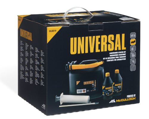 Universal Lawnmower Starter Set Starter Set for gasoline lawnmower includes 4-stroke oil withdrawal syringe and gasoline canisters Item no. 00057-76.164.19 OLO019