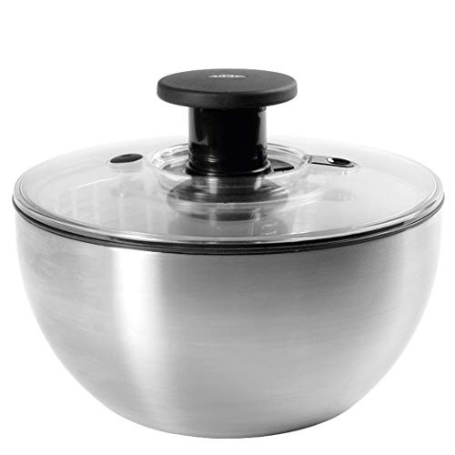 OXO acero ensalada spinner hecho de acero inoxidable con tapa - lavado y secado de la lechuga