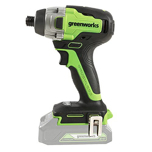 Green Works battery u. GD24ID drill Li-Ion 24V 300 N.m torque 2,800 rpm Min 6.35mm shank diameter powerful brushless motor without battery u. Charger