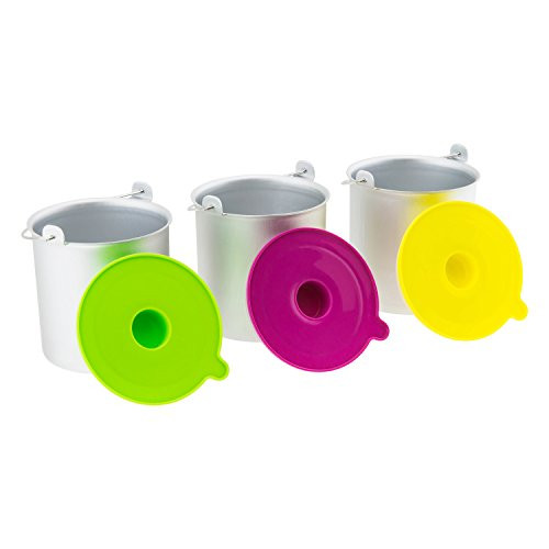 H.Koenig ice bucket BO318 cover in green pink and yellow suitable for ice machine HF180 - 1 L - 3x container in silver
