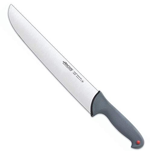 Arcos Series Proof Color - couteau de boucher - Lame en acier inoxydable Nitrum 350 mm - Poignée élastomère de polypropylène recouverte par Couleur Noir