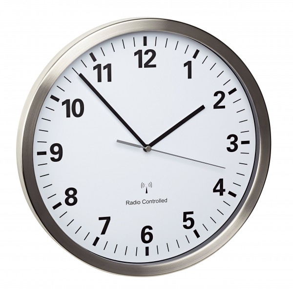 TFA Wireless Wall Clock 60.3523.02 30.5 cm x 4.3 cm stainless steel (60.3523.02)
