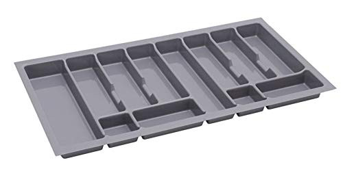 Alusfera cutlery tray for drawers 90 Cutlery tray for drawers 830 x 430 mm cutlery drawer insert Drawer Organizer Kitchen Silver Gray