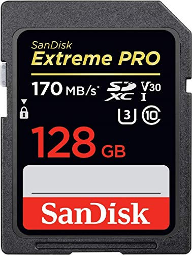 SanDisk Extreme Pro SDXC UHS-I tarjeta de memoria de 128 GB V30 s transferencia U3 tasa de 170 MB