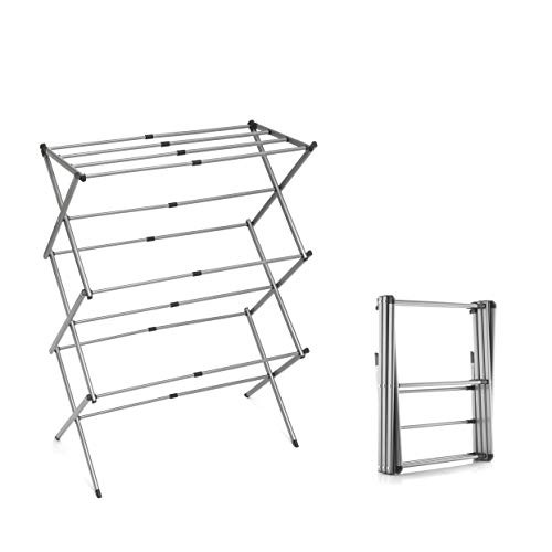 Innova Goods - clotheshorse of metal collapsible and extendable with 3 heights Cloxy 11 bars.