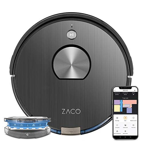Zaco A10 robotic vacuum with impulse novelty 2021 Alexa & Google Home Control Mapping 360 ° laser navigation