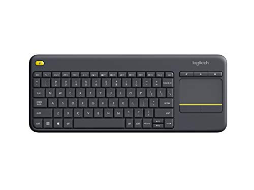 Logitech K400 Wireless Plus TV keyboard with touchpad programmable multimedia keys Windows 2.4 GHz connection via Unifying USB receiver