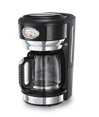 Kaffeemaschine Filter Russel Hobbs Retro 21701-56 (1000W schwarze und silberne Farbe)