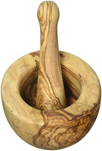 Continenta light brown 4948 olive wood mortar and pestle