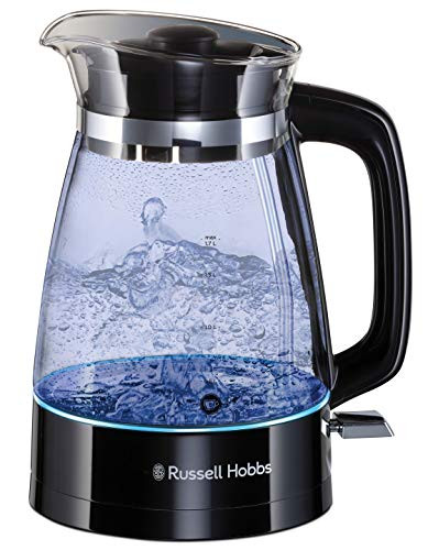 Russell Hobbs kettle glass Classic design with LED lighting 1,7l Quick cooking function optimized spout glass 2400W