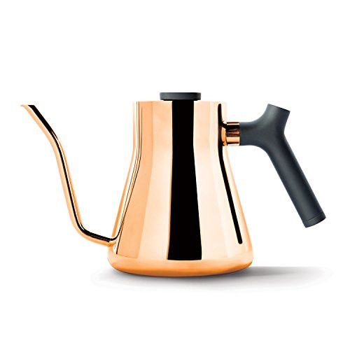 Fellow kettle for coffee and tea built cooking thermometer counterweight handle 1 liter of copper