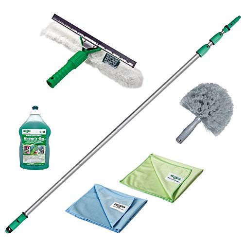 Unger kit de limpieza incluido invernadero. Limpiador de extensión paños de microfibra polos limpiaparabrisas