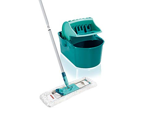 Leifheit set wipe Press Professional Compact with floor mop and 3-piece handle space-saving Wischset with microfibre mop cover for tile and laminate click system as handgewrungen squeezable